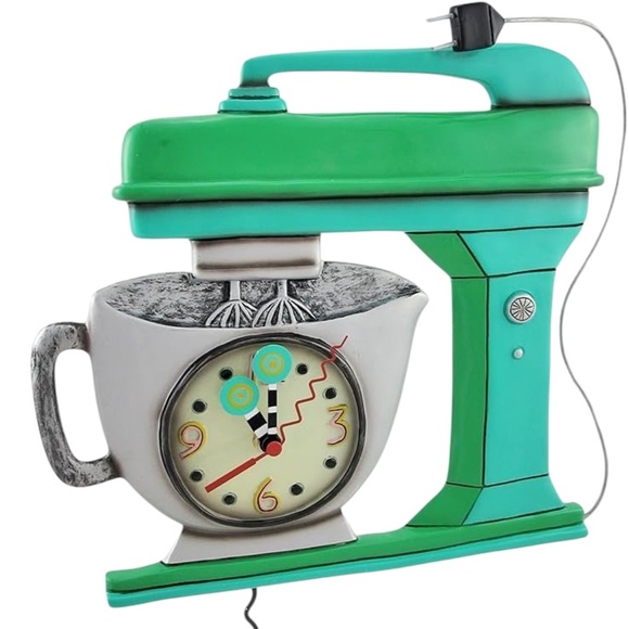 Allen Designs Wall Clock, Retro Whimsical Mixer Clock, PENDULUM IS MISSING - Picture 1 of 10